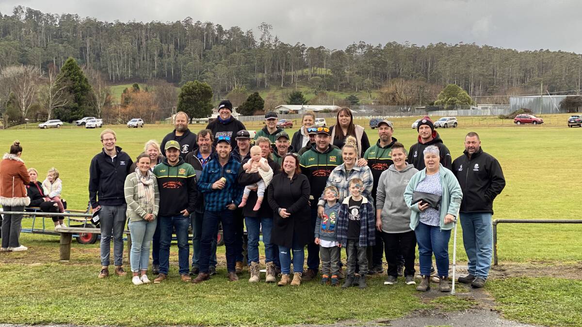 COMMUNITY: Friends, family, and supporters at the fundraiser at Mole Creek football ground. Picture: Supplied. 