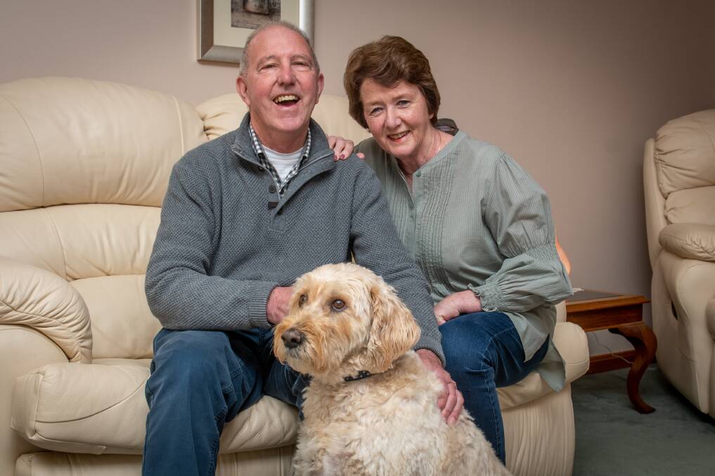 Greg and Wendy Green with their dog, Gracie. Picture by Paul Scambler