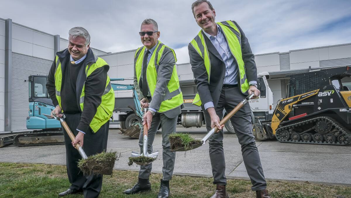 CONSTRUCTION: CEO Launceston Airport Shane O'Hare and Deputy Premier Michael Ferguson.