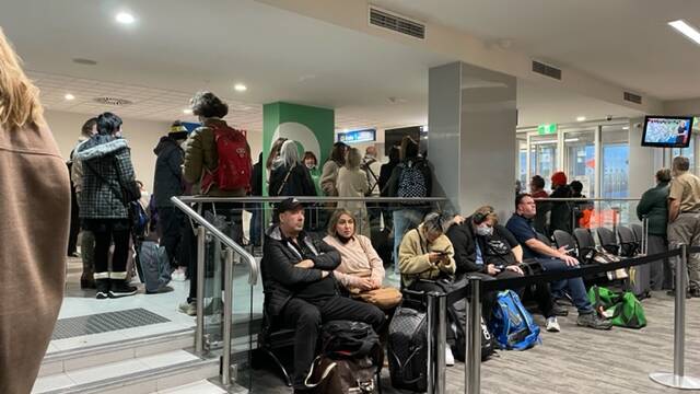Passengers on Flight JQ746 from Launceston to Sydney waited over 8 hours on Monday. PHOTO: Gill Sellars.