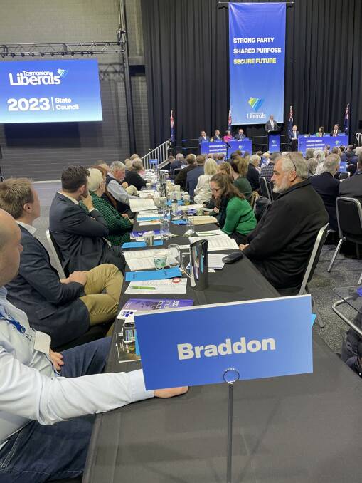 Liberal Party members attending the 2023 state council. Picture by Ben Seeder