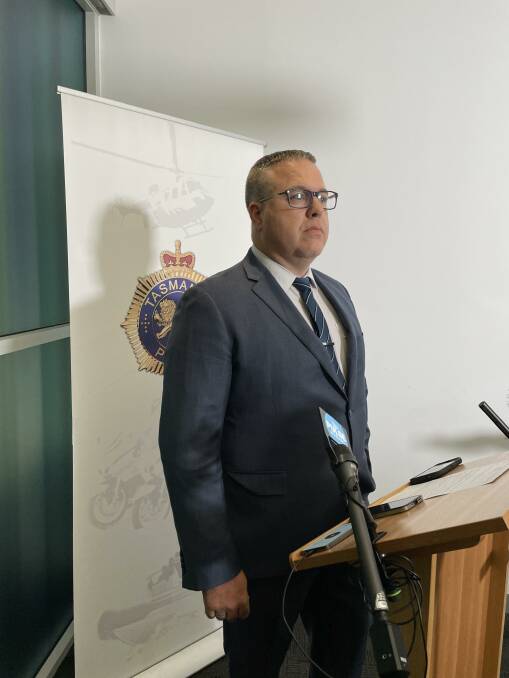 Detective Inspector Troy Morrisby from Glenorchy Criminal Investigations Branch. Picture by Ben Seeder