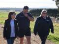 Primary Industries Minister Jo Palmer with local dairy farmer Troy Ainslie and Laura Richardson from Dairy Tasmania. Picture supplied