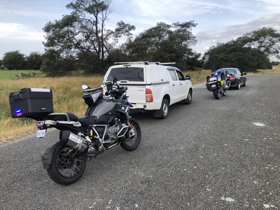 Police motorcyclists from Northern Highway Patrol caught the drivers at 4.20pm on Friday, December 8 near Westbury. Picture supplied