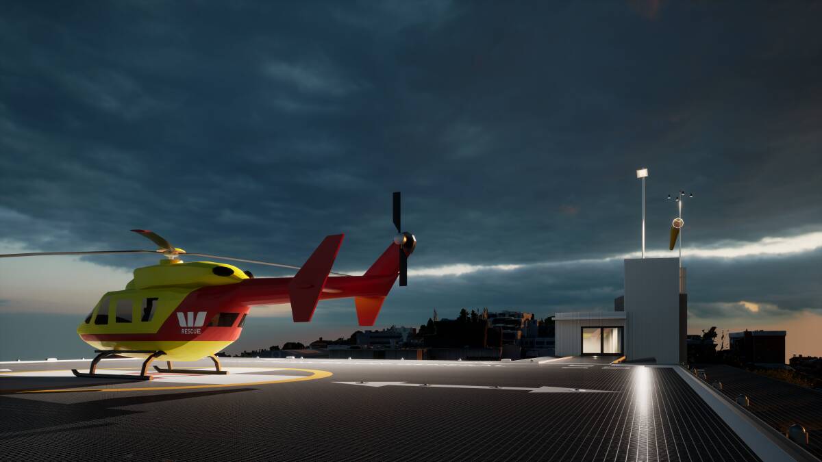 A digital rendering of the completed Launceston General Hospital helipad. Picture supplied