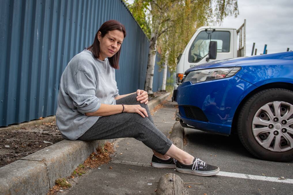 Latisha Pine of Launceston, is 24 weeks pregnant and homeless, living in her Dad's car. Picture by Paul Scambler