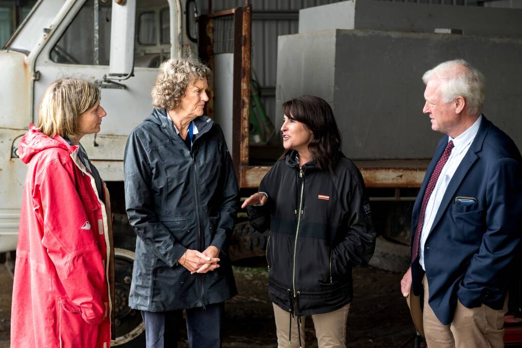 Tasmanian Biosecurity Advisory Committee chair Felicity Richards, Biosecurity Tasmania general manager Rae Burrows, Minister for Primary Industries and Water Jo Palmer and Tasfarmers interim chief executive Alistair Cameron. Picture by Phillip Biggs