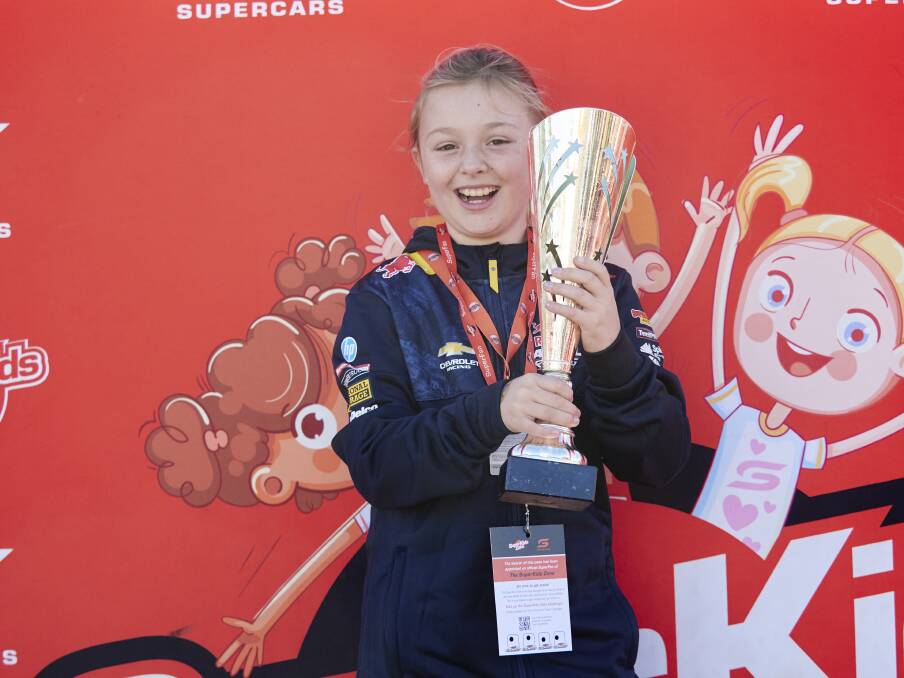 Georgia Miller, 9, of Launceston at Symonns Plains Supercars SuperKids Zone. Pictures by Rod Thompson