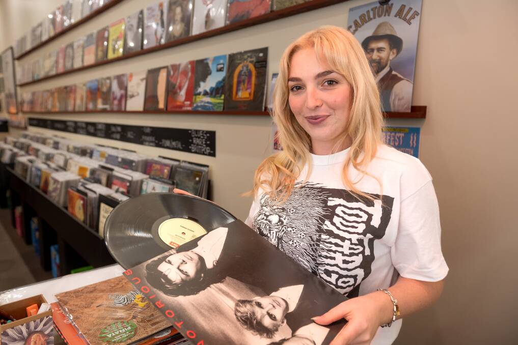 Avenue Records co-owner Elizabeth "Whizz" Halley at Avenue Records ahead of Record Store Day. Picture by Phillip Biggs