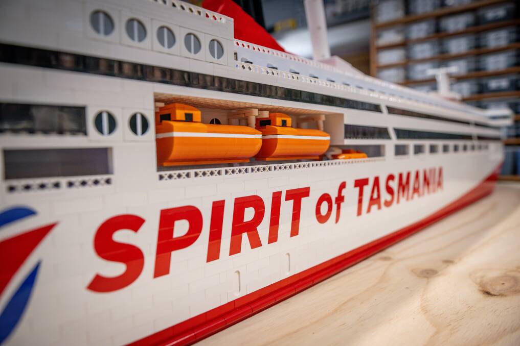 The devil's in the details. Up close with Ken Draeger's new Spirit of Tasmania V lego ship. 