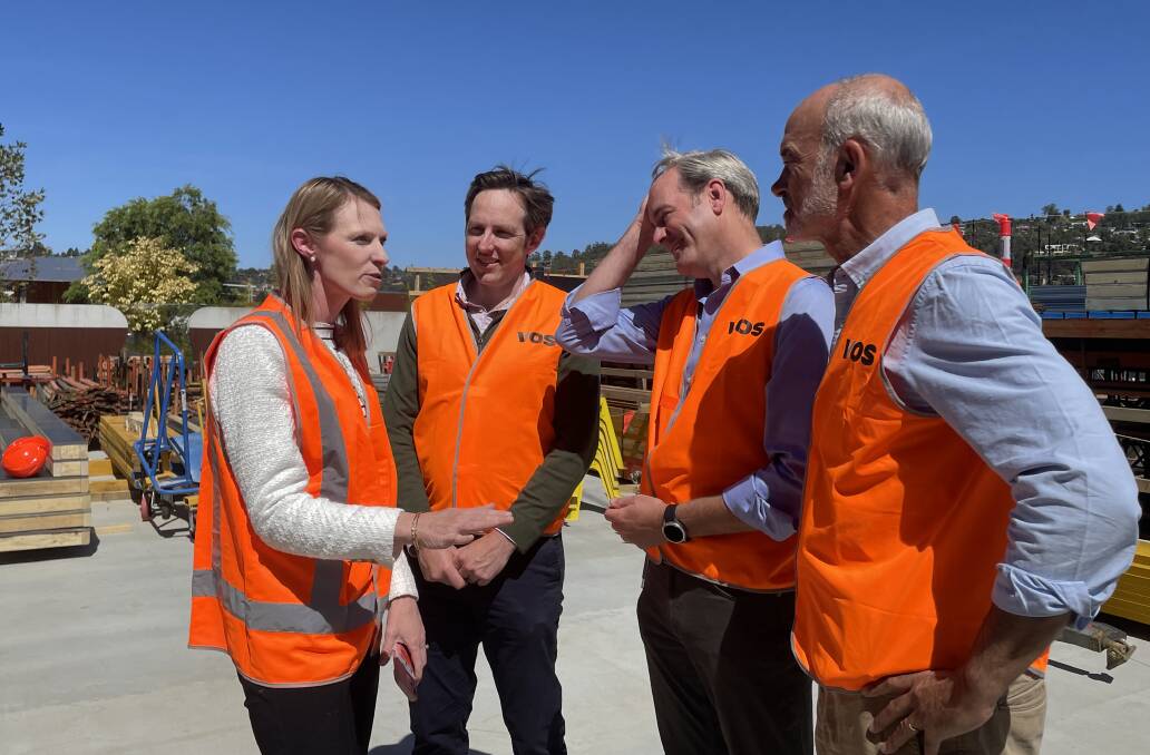 Dr Jaclyn O'Keefe and Dr Jerome Muir Wilson of Launceston Health Hub With State Treasurer Michael Ferguson and Health Minister Guy Barnett. Picture by Duncan Bailey