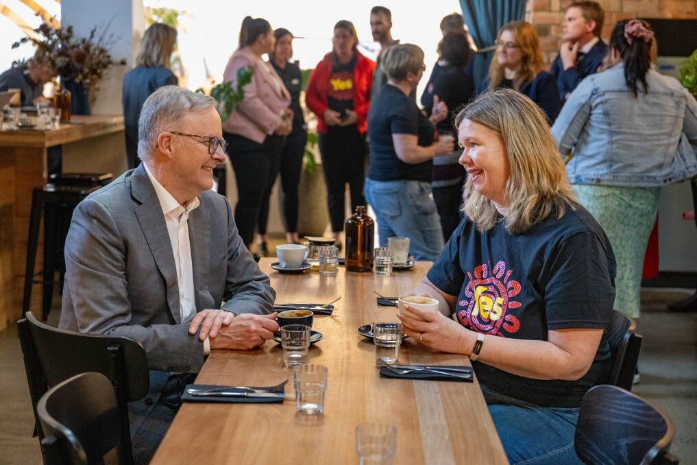 Prime Minister Anthony Albanese with Liberal Member for Bass Bridget Archer MP at Tatler Lane by Sweetbrew. Picture Paul Scambler 