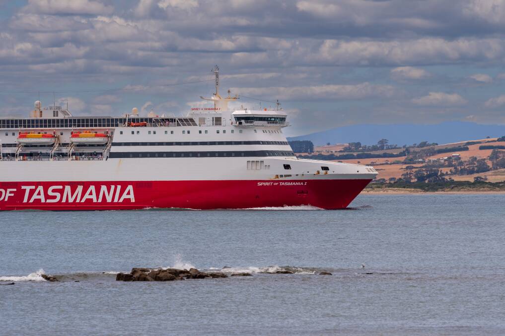 Spirit of Tasmania enters the mouth of the Mersey River at Devonport. Picture Phillip Biggs