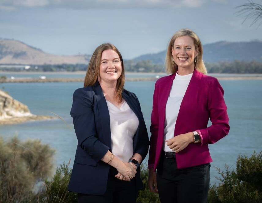 Community services shadow Minister Sarah Lovell and opposition leader Rebecca White. Picture supplied