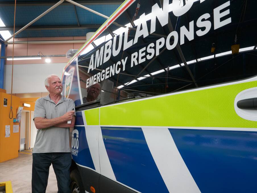 Paramedic Gary Macreadie reflects on 43 years of work at the Ambulance Tasmania Launceston depo.