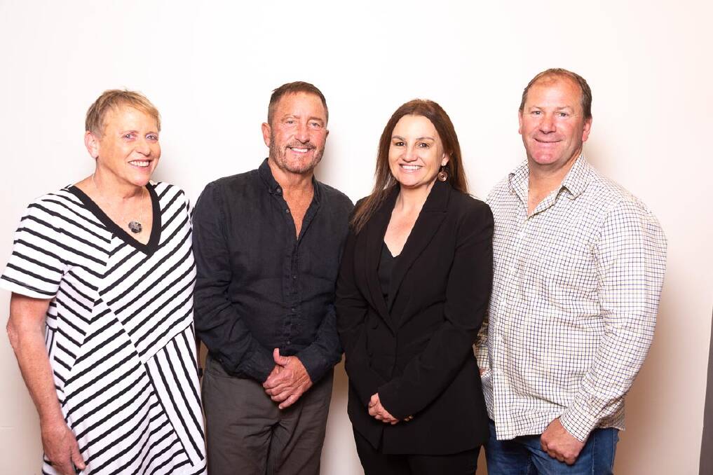 Lyons candidates Lesley Pyecroft, Andrew Jenner and Troy Pfitzner with Senator Jacqui Lambie. Pictures supplied 