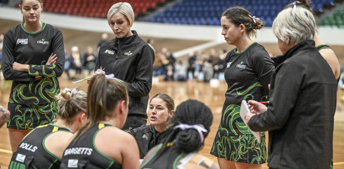 Cavaliers' Katie O'Neill (centre-left) and Lou Carter (right) will co-coach the team for 2024, with Dannie Carstens (centre) to take up a role as mentor coach. Picture by Craig George