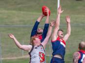 Lilydale's Louis Venn takes a towering mark. Pictures by Paul Scambler