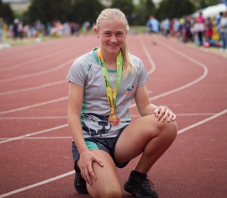 Launceston's Alexis Harmey was Tasmania's only individual medallist at the School Sport Australia track and field championships.Picture by Rod Thompson