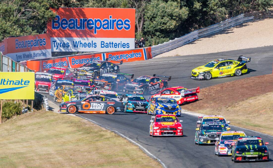 The Symmons Plains hairpin has caused plenty of chaos over the years. Picture by Phillip Biggs