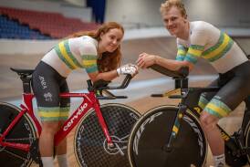 Tasmanian Olympic hopefuls Felicity Wilson-Haffenden and Josh Duffy have been selected for Australia at the upcoming UCI track nations cup. Picture by Paul Scambler