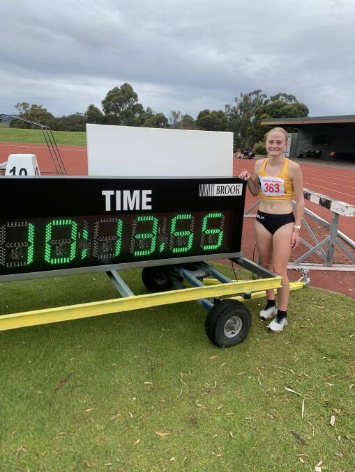 Abbie Butler was smashed the Tasmanian under-20s 3km steeplechase record by 25 seconds. Picture supplied