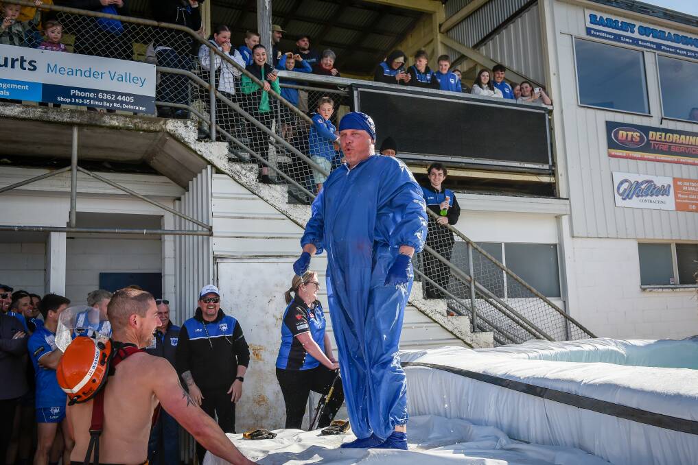 Nathan Andrews from Deloraine RSL Sub Branch at the Deloraine MND Big Freeze for 'Terry's match' in 2023. Picture by Craig George