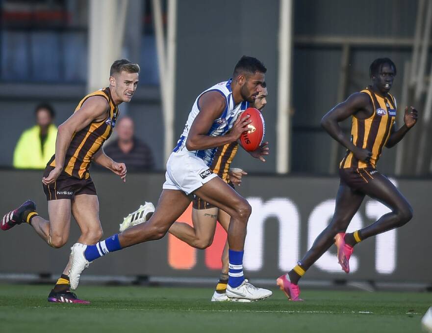 Tarryn Thomas will no longer be a North Melbourne player. Picture by Craig George
