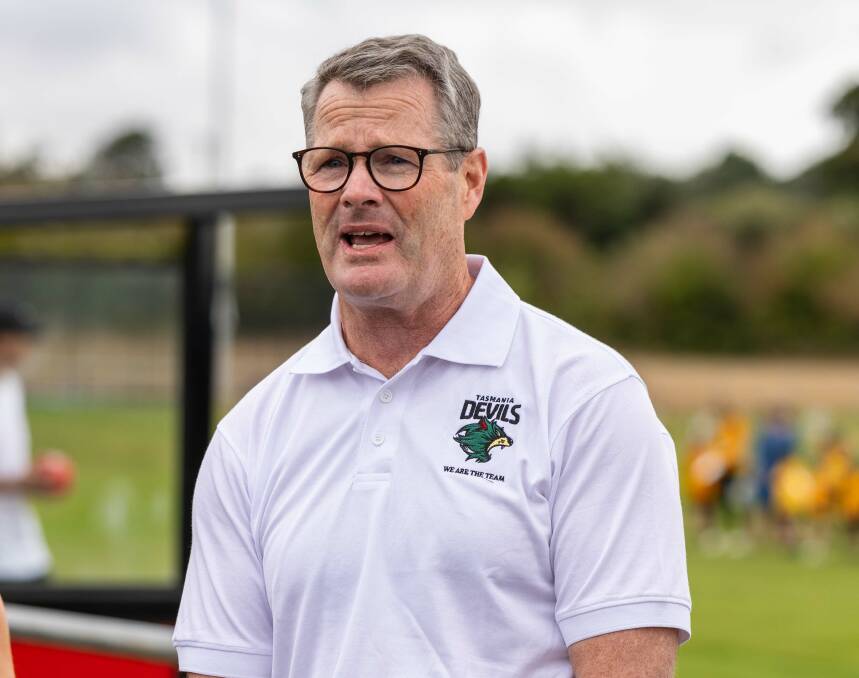 Tasmania Football Club chair Grant O'Brien said the club has prioritised building the VFL and VFLW teams following the launch. Picture by Linda Higginson/Solstice Digital