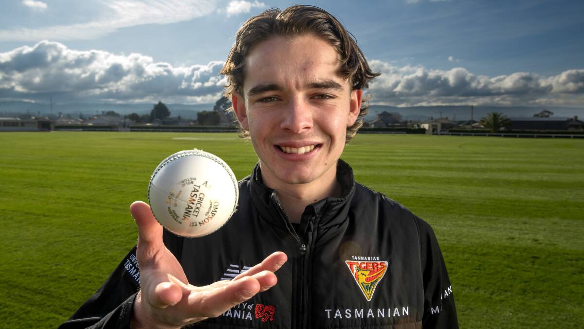 Riverside teenager Aidan O'Connor is set to play an all-rounder role in his Tasmanian Tigers debut. Picture by Phillip Biggs
