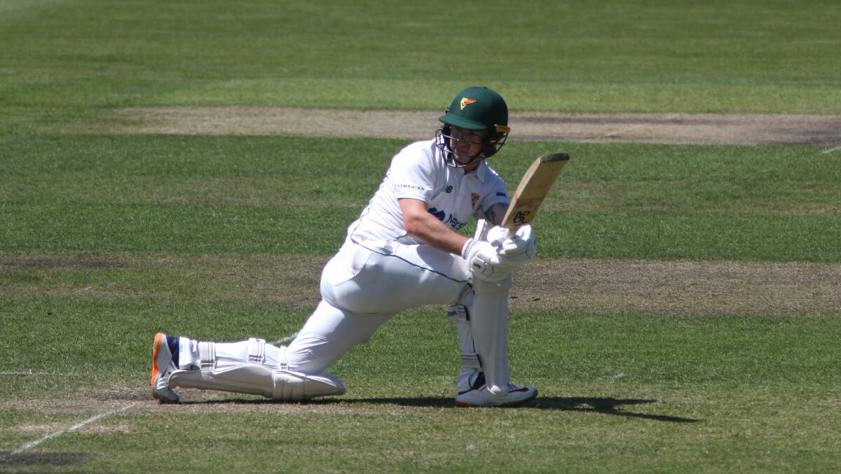 Jake Doran batting for Tasmania in 2022. Picture by Rick Smith 