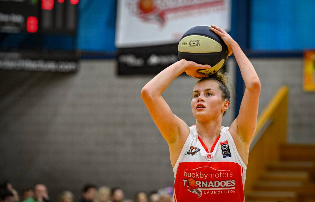 Charli Kay, shooting against Mount Gambier Pioneers on Saturday, will be unavailable for the Tornadoes' final NBL1 South fixture. Picture by Paul Scambler 