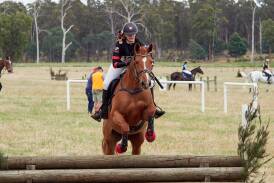 Samantha Bessell on Indigo Serrano at the Tasmanian Pony and Riding Club one-day event at Powranna on Sunday. Pictures by Rod Thompson 