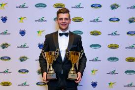 Launceston's Jock Goodyer collects his two national accolades in Melbourne at the weekend. Picture supplied
