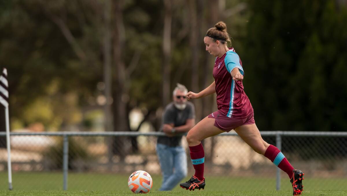 Abbie Chugg in action for Northern Rangers at Launceston City in March. Picture by Phillip Biggs