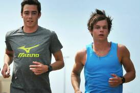 Jake Birtwhistle and James Hansen training together in 2012. Picture file