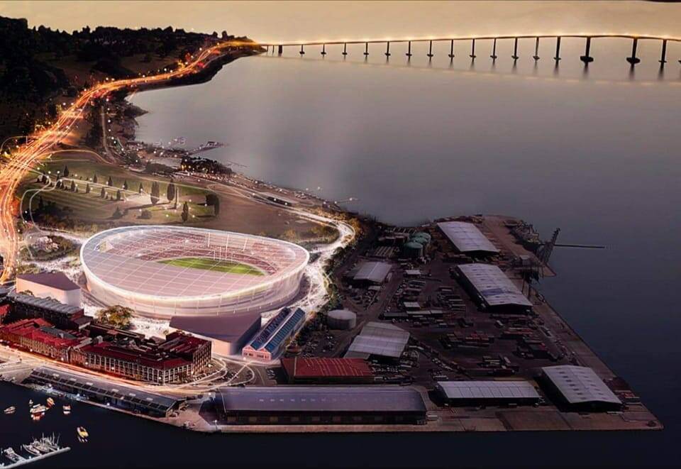 The proposed stadium in Hobart. Picture Twitter