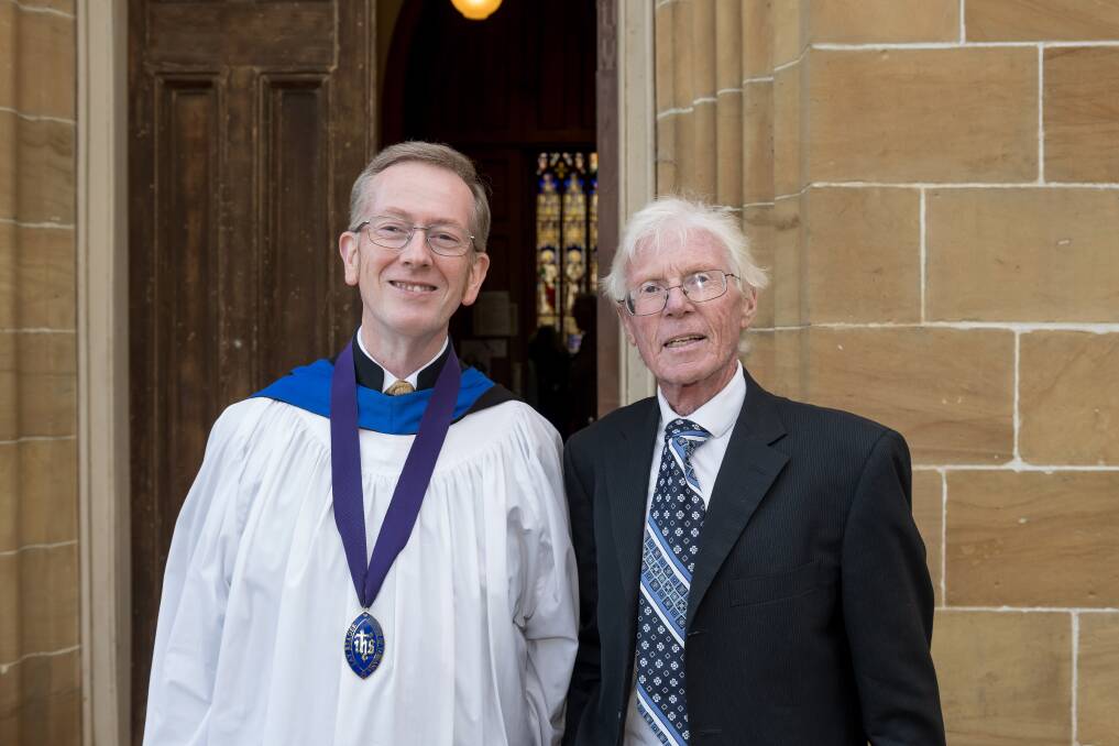 Reverend David Morris of Cressy and Malcolm Isherwood of Burnie at Christ Church, Longford. Picture by Phillip Biggs. 