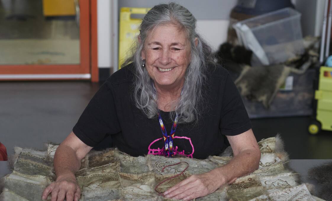 Vicki West will take participants through a series of workshops to inscribe their stories onto a possum skin cloak. Picture by Rod Thompson.