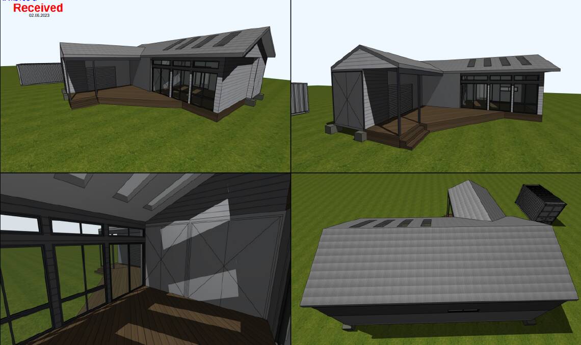 The proposed design for the shipping container home. Picture by Northern Midlands Council 