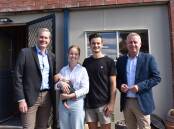 State Treasurer Michael Ferguson and Premier Jeremy Rockliff with first home buyers Karis and Callum Bensemann and their three-week-old son, Huia. Picture by Aaron Smith