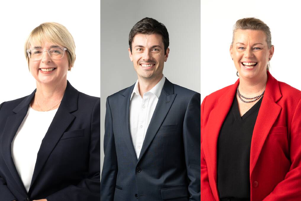 Members for Bass Michelle O'Byrne, Labor candidate Will Gordon and member for Bass Janie Finlay. Supplied pictures