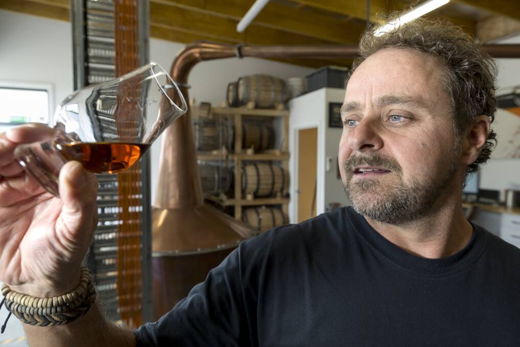 Ollie said their whisky was "legitimately handmade" with water sourced from a spring near the Tamar River. Picture by Phillip Biggs