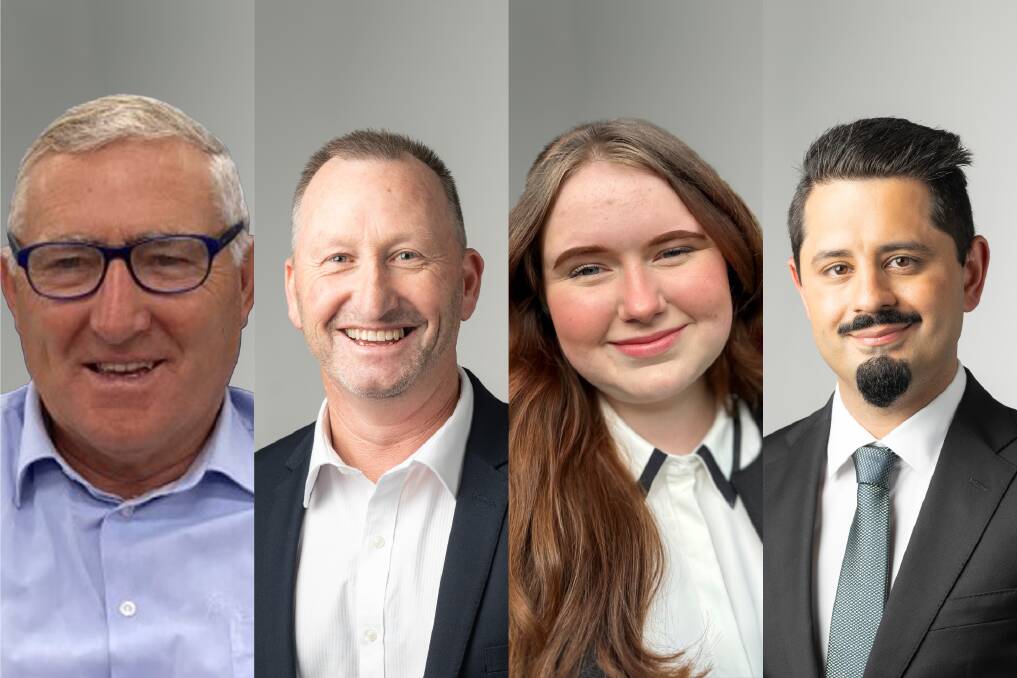 Labor candidates for Bass Geoff Lyons, Adrian Hinds, Melissa Anderson and Roshan Dhingra. Supplied pictures