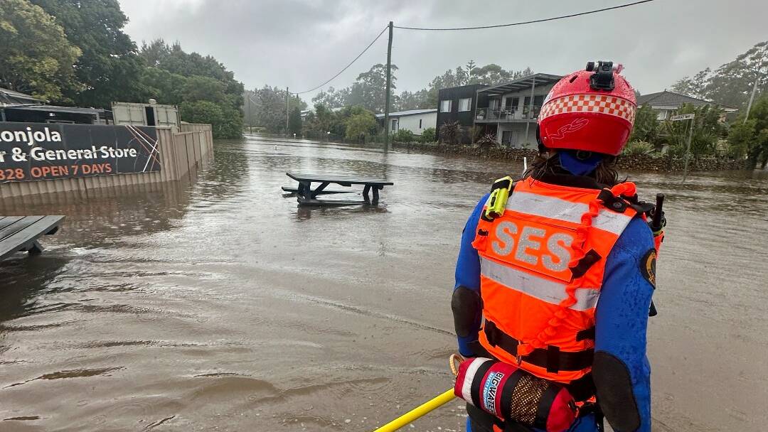 NSW SES called out to flooding at Lake Conjola on November 29. Picture via Facebook