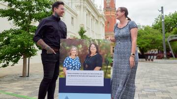 Mayor Matthew Garwood and Launceston Central executive officer Amanda McEvoy launched the Reminder to be Kinder campaign. Picture by Rod Thompson