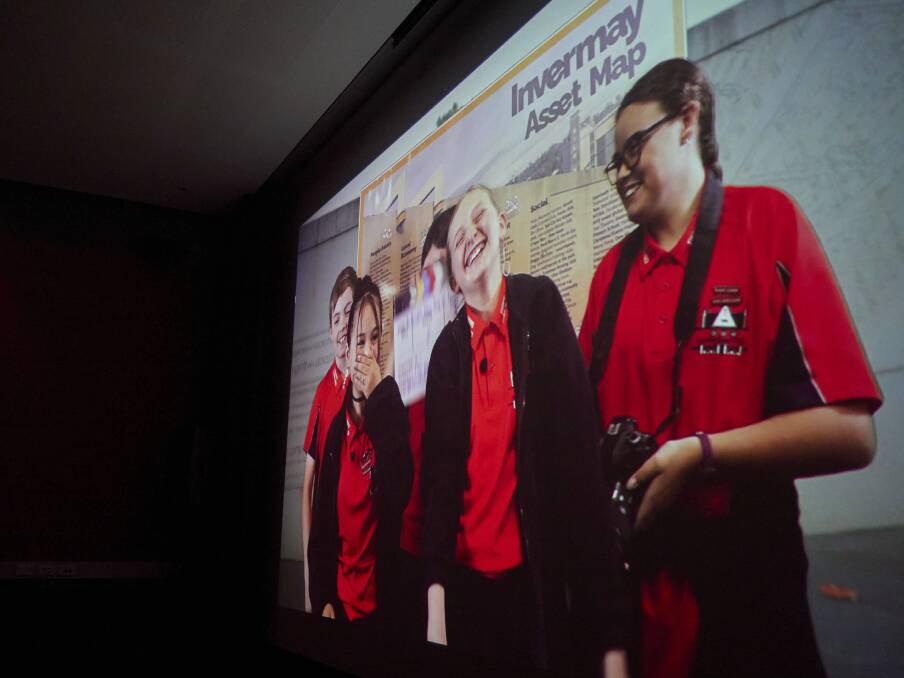 Invermay Primary students in the 10-minute film they produced to show their love for their suburb. Photo by Rod Thompson