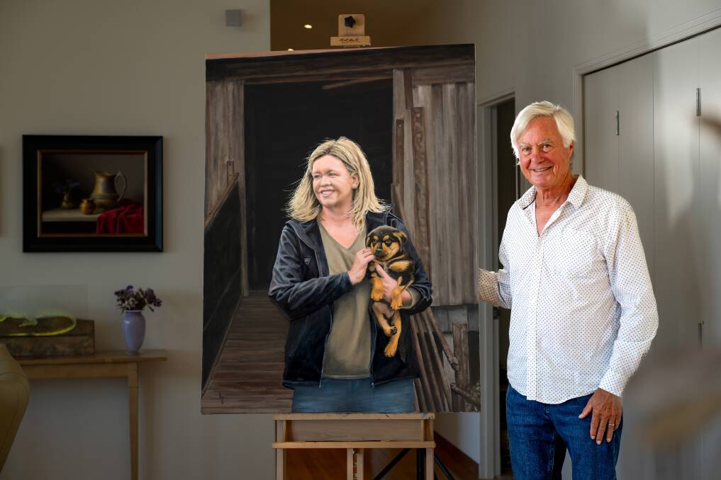 Latham Thigpen is taking on the Archibald Prize, Australia's most prestigious portrait prize, with his portrait of Liberal MP Bridget Archer. Picture by Phillip Biggs