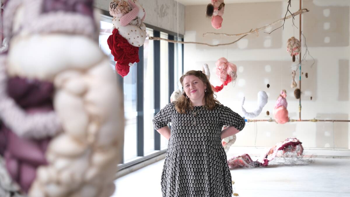 Emma Magnusson-Reid has taken over a space in the Stone Building for an art exhibition. Picture by Declan Durrant