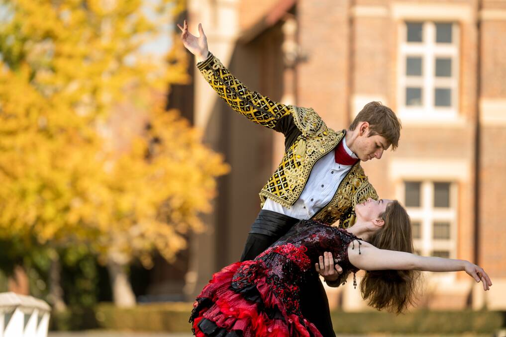 Launceston Chruch Grammar School students Edie Burns and Oliver Nicholls ahead of the school's performance of Strictly Ballroom. Picture by Phillip Biggs